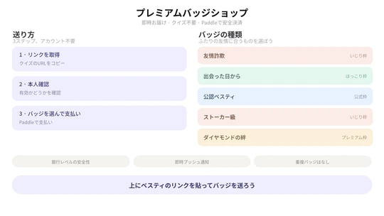 友情バッジショップのインフォグラフィック