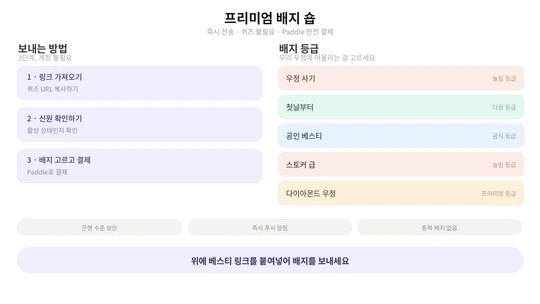 우정 배지 상점 인포그래픽
